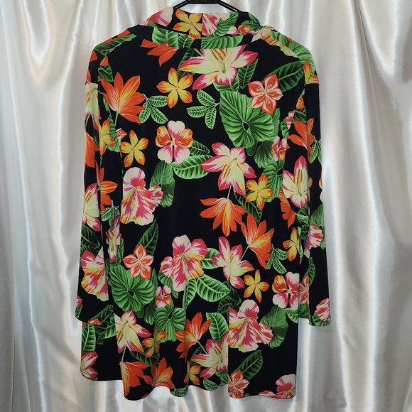 🎉Slinky Brand Tropical Cardigan | Floral Design | Sz Large - Picture 2 of 4
